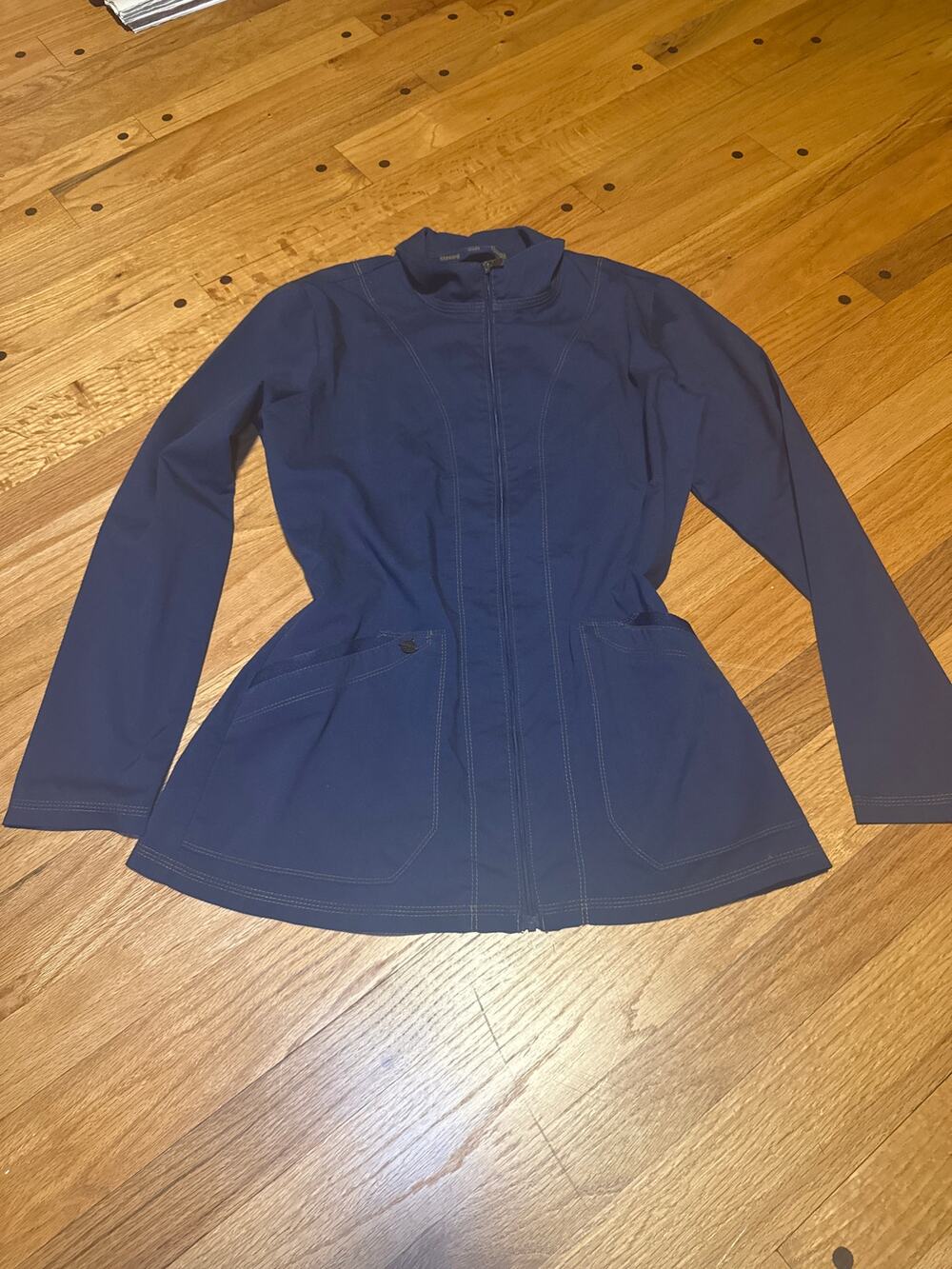 Dickies Jacket Womens Sz Small Blue Full Zip Mock Neck Lightweight Workwear